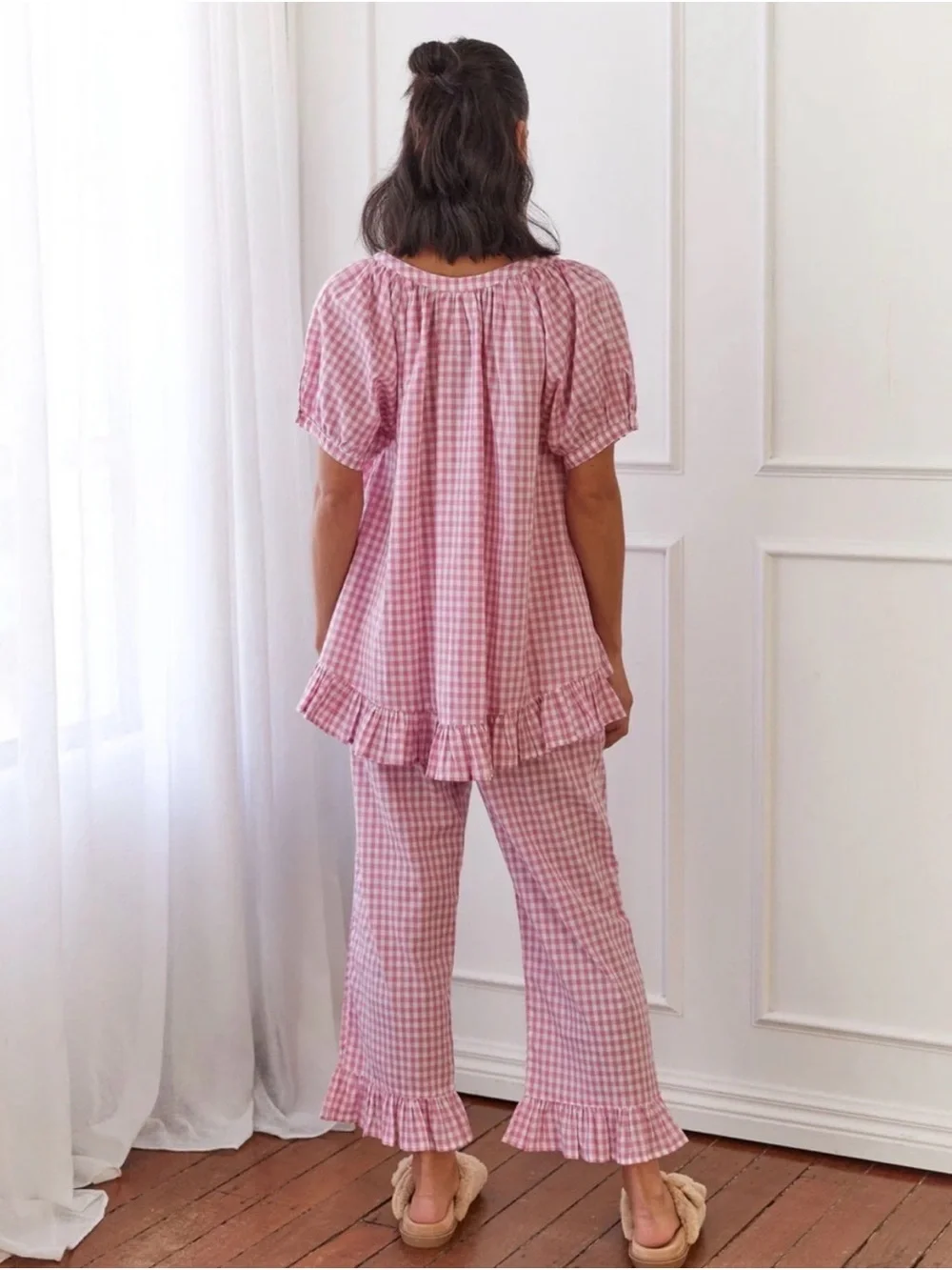 Piyama | Sophie Sleep Set in Gingham Pink